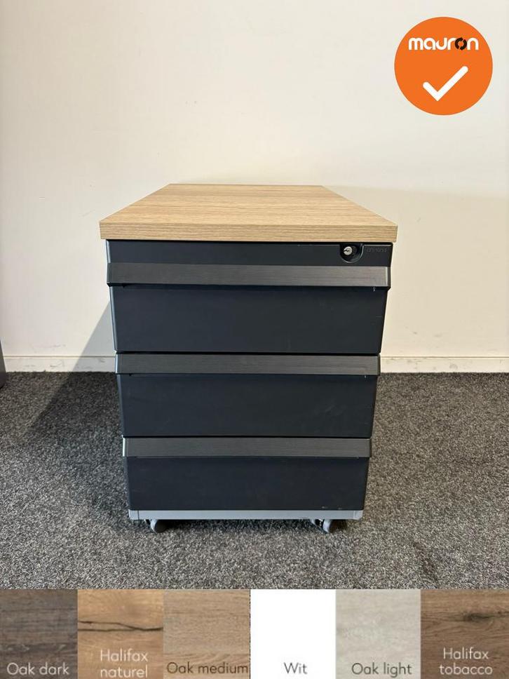 Ladeblok - 57x42x76cm - Zilvergrijs - 3 gelijke lades - kuns, Zakelijke goederen, Kantoor en Winkelinrichting | Kantoormeubilair en Inrichting