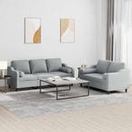 vidaXL 2-delige Loungeset met kussens stof lichtgrijs, Huis en Inrichting, Verzenden, 150 tot 200 cm, Nieuw, Stof