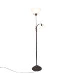 Klassieke vloerlamp bruin met leeslamp - Dallas, Huis en Inrichting, Lampen | Vloerlampen, Nieuw, Overige materialen, Landelijk