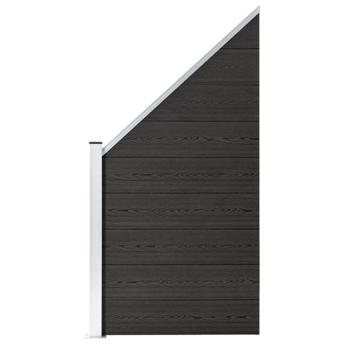 vidaXL Schuttingpaneel 95x(105-180) cm HKC grijs, Tuin en Terras, Schuttingen, Nieuw, Kunststof, Minder dan 1 meter, Verzenden