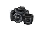 Canon EOS 2000D + 18-55mm IS + 50mm, Audio, Tv en Foto, Fotocamera's Digitaal, Nieuw, Spiegelreflex, Canon, Ophalen of Verzenden