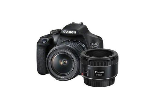 Canon EOS 2000D + 18-55mm IS + 50mm, Audio, Tv en Foto, Fotocamera's Digitaal, Spiegelreflex, Nieuw, Canon, Ophalen of Verzenden