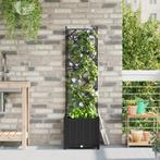vidaXL Plantenbak met latwerk 40x40x143 cm zwart, Verzenden, Nieuw, Minder dan 60 cm, 60 cm of meer