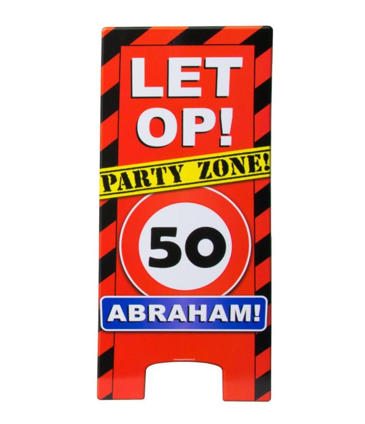Abraham Warning Sign 50 jaar Verkeersbord 62,5cm, Hobby en Vrije tijd, Feestartikelen, Nieuw, Verzenden