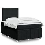 vidaXL Boxspring met matras stof zwart 120x200 cm, Verzenden, Zwart, Nieuw, Twijfelaar