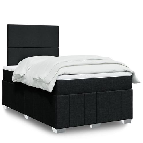 vidaXL Boxspring met matras stof zwart 120x200 cm, Huis en Inrichting, Slaapkamer | Bedden, 120 cm, 200 cm, Zwart, Twijfelaar