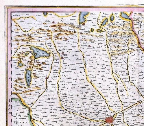 Italië - Milaan, Lombardije; Hondius / Janssonius - Ducato,, Boeken, Atlassen en Landkaarten