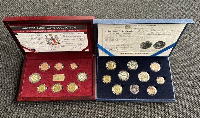 Malta. Year Set (BU) 2008/2011 (2 sets) (Zonder, Postzegels en Munten, Munten | Europa | Euromunten