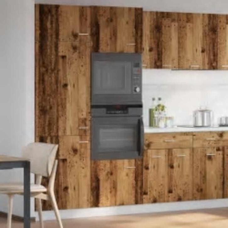 vidaXL Magnetronkast Lyon 60x57x207 cm bewerkt hout oud, Huis en Inrichting, Keuken | Keukenelementen, Bruin, Nieuw, Verzenden