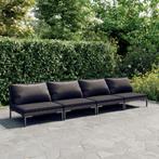 vidaXL 4-delige Loungeset met kussens poly rattan, Tuin en Terras, Tuinsets en Loungesets, Verzenden, Nieuw, Rotan, Loungeset