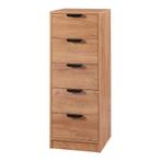 Commode Varkaus ladekast mdf met 5 lades 108x40x40 cm eikenk, Verzenden, Nieuw
