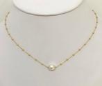 Halsketting Akoya ronde parel - Geel goud 18K, Sieraden, Tassen en Uiterlijk, Kettingen, Nieuw