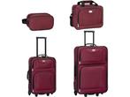 Trolley Reiskofferset / Kofferset Athen - 5-delig - Bordeaux, Verzenden, Nieuw