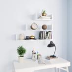 vidaXL Wandschappen 3 st bewerkt hout hoogglans wit, Huis en Inrichting, Woonaccessoires | Wandplanken en Boekenplanken, Verzenden