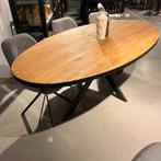 Novaro Eettafel Ovaal 230cm Teak Mix Rough - Pronto Wonen, Huis en Inrichting, Tafels | Eettafels, 50 tot 100 cm, Nieuw, Ophalen of Verzenden