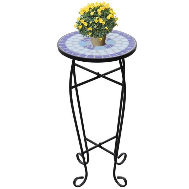 vidaXL Bijzeltafel mozaïek blauw en wit, Tuin en Terras, Overige Tuin en Terras, Nieuw, Verzenden