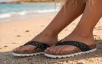 Super zomerse slippers met black glitter Lorena, Slippers, Zwart, Nieuw, Ophalen of Verzenden