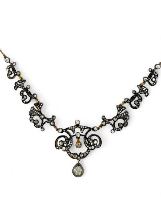Halsketting - 14 karaat Geel goud, Witgoud, Antieke ketting, Sieraden, Tassen en Uiterlijk, Kettingen