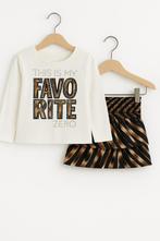 Kinderoutfit wit shirt &amp; rokje 2-delig *Nieuw*, Ophalen of Verzenden, Nieuw, Meisje