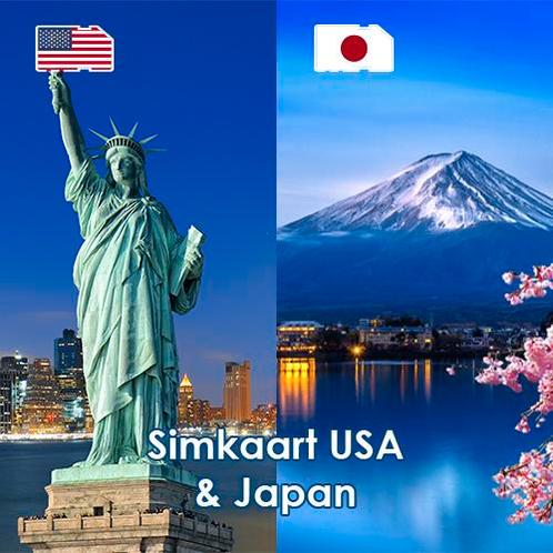 Data Simkaart USA & Japan - 10GB, Telecommunicatie, Prepaidkaarten en Simkaarten, Nieuw, Overige providers, Ophalen of Verzenden