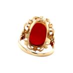 Gouden ring met carneool 14 krt, Sieraden, Tassen en Uiterlijk, Ringen, Ophalen of Verzenden, Nieuw