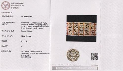 Armband - 14 karaat Geel goud - 19.00ct. tw. Diamant, Sieraden, Tassen en Uiterlijk, Armbanden