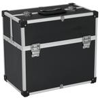 vidaXL Gereedschapskoffer 38x22,5x34 cm aluminium zwart, Doe-het-zelf en Verbouw, Gereedschapskisten, Verzenden, Nieuw