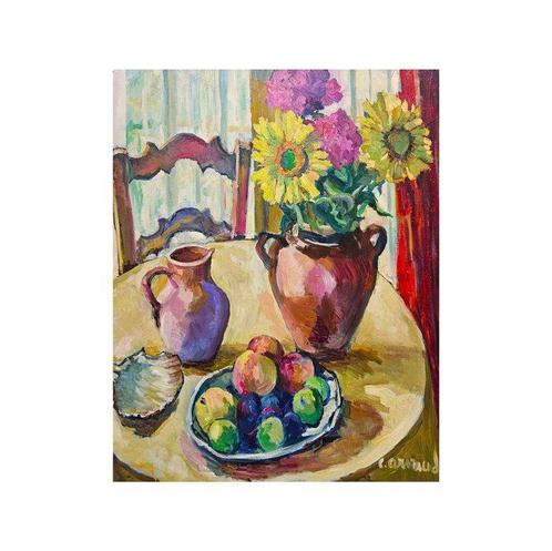 Claude Arvaud Moisson (1921-?) - Naturaleza Viva en Interior, Antiek en Kunst, Kunst | Schilderijen | Klassiek
