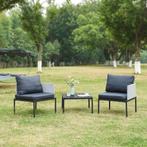 Tuinset Accettura 3-delig tuintafel met 2 tuinstoelen grijs, Tuin en Terras, Tuinsets en Loungesets, Verzenden, Nieuw