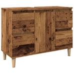 Wastafelkast 80cm Oud Hout - Retourdeal - 35% Korting!, Huis en Inrichting, Badkamer | Badkamermeubels, Nieuw, Minder dan 100 cm