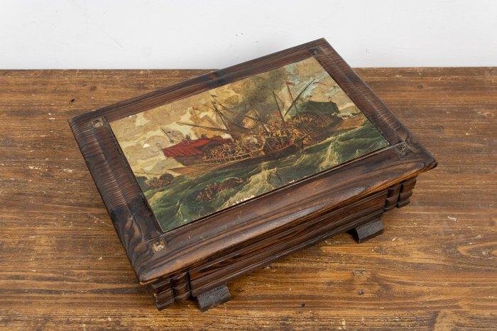 Opbergkoffer - Juweelkist van grote afmetingen - Hout -, Antiek en Kunst, Curiosa en Brocante