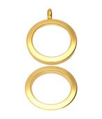 RVS gouden medaillon rond glad breed 28 mm. ketting hanger -, Sieraden, Tassen en Uiterlijk, Kettinghangers, Verzenden, Nieuw