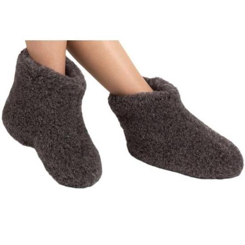 Bruine wollen sloffen/pantoffels voor dames/heren  - Wolle.., Kleding | Dames, Schoenen, Ophalen of Verzenden