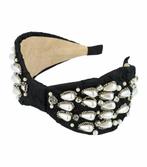 Haarband Diadeem Statement Parel Kralen Fantasie 8cm Zwart, Nieuw
