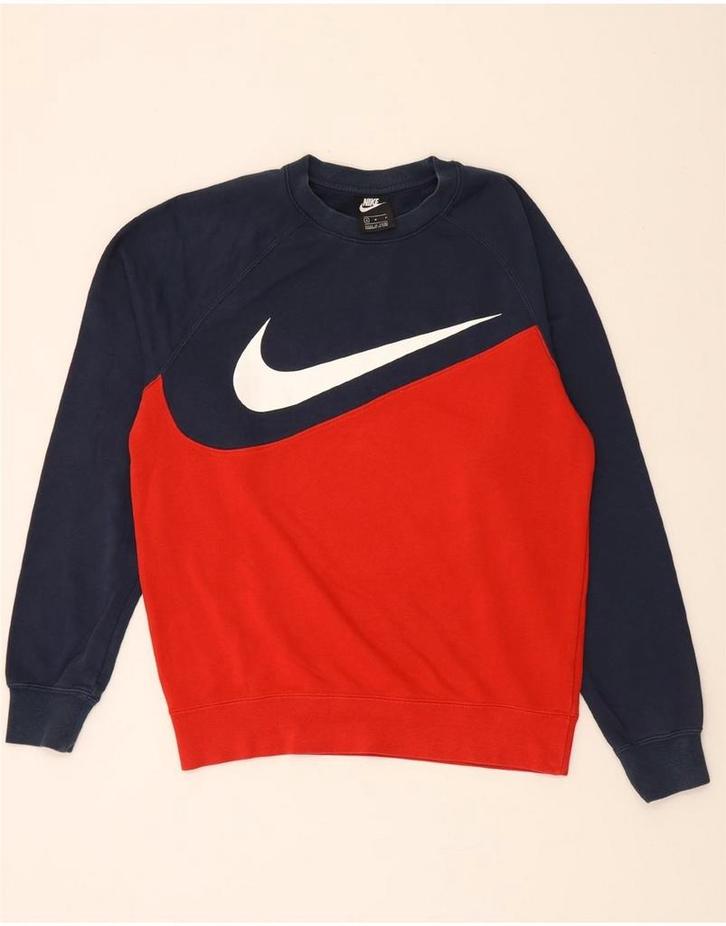 NIKE Mens Graphic Sweatshirt Jumper Medium Navy Blue, Kleding | Heren, Truien en Vesten, Verzenden