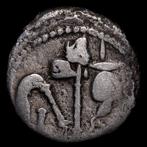 Romeinse Republiek. Julius Caesar. Denarius ceca móvil