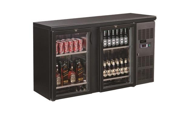 CombiSteel Barkoeler Zwart | 350L | 2 Glas Deuren | Geforcee, Witgoed en Apparatuur, Koelkasten en IJskasten, Ophalen of Verzenden