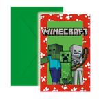 Minecraft Uitnodigingen Met Enveloppe (6st), Ophalen of Verzenden, Nieuw