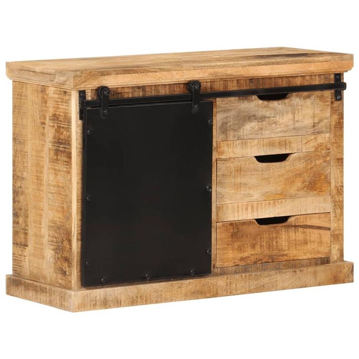 vidaXL Dressoir 80x30x55 cm massief ruw mangohout, Huis en Inrichting, Kasten | Dressoirs, 25 tot 50 cm, Nieuw, 50 tot 100 cm
