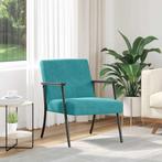 vidaXL Fauteuil Turquoise 59 x 75 x 78 cm Fluweel, Verzenden, Nieuw
