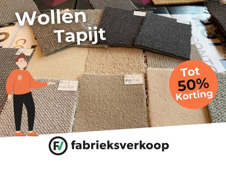 Wollen tapijt direct mee te nemen in Genemuiden tot 50%!, Huis en Inrichting, Stoffering | Tapijten en Kleden, 200 cm of meer