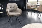 Draaibare designstoel MR. LOUNGER vintage taupe microvezel, Huis en Inrichting, Stoelen, Ophalen of Verzenden, Nieuw