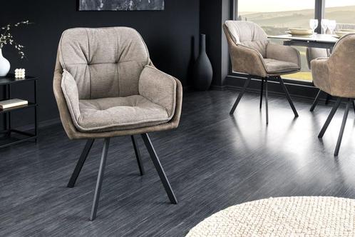Draaibare designstoel MR. LOUNGER vintage taupe microvezel, Huis en Inrichting, Stoelen, Ophalen of Verzenden