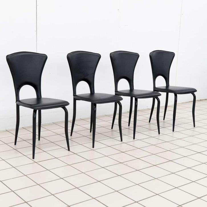 (4) set van Italiaans design eetkamerstoelen., Huis en Inrichting, Stoelen, Ophalen of Verzenden