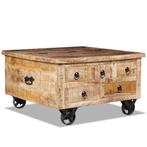vidaXL Salontafel 70x70x40 cm ruw mangohout, Huis en Inrichting, Tafels | Salontafels, 50 tot 100 cm, Verzenden, Nieuw, 50 tot 100 cm