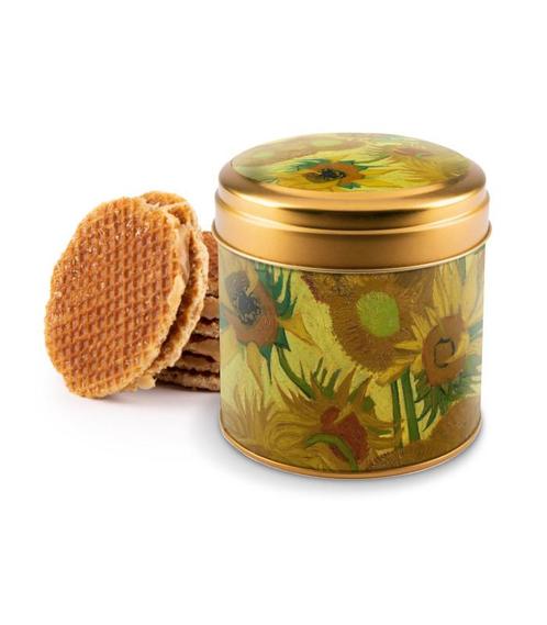 Blik met 8 stroopwafels Van Gogh Sunflowers, Kleding | Heren, Schoenen, Nieuw, Ophalen of Verzenden