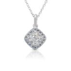 Ketting met hanger - 14 karaat Witgoud -  1.97ct. tw.