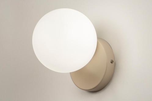 Rietveld Wandlampen - Wit, Beige, Zand - Glas, Metaal, Huis en Inrichting, Lampen | Wandlampen, Verzenden