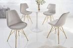 Design stoel SCANDINAVIA MEESTERSTUK champagne fluweel, Huis en Inrichting, Stoelen, Ophalen of Verzenden, Nieuw