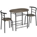 TRUUSK Bistroset 3-delig - 1 Tafel - 2 Stoelen - 80 x 53 x 7, Huis en Inrichting, Tafels | Eettafels, Verzenden, Nieuw